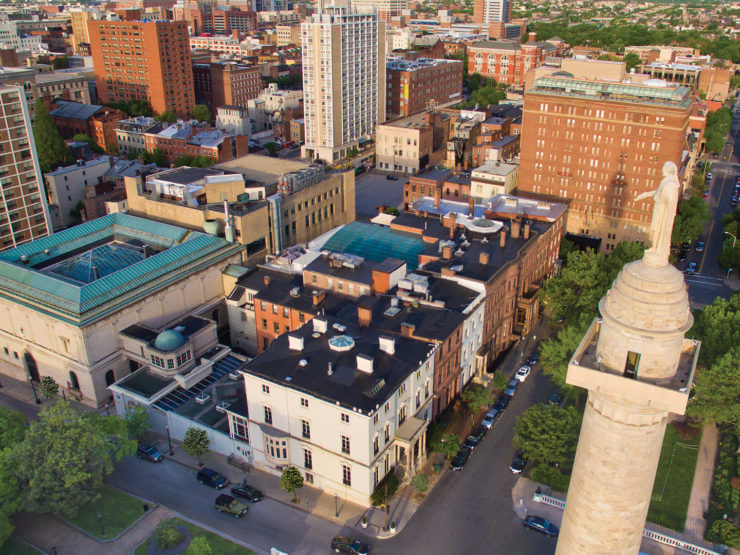 Aerial view of Mount Vernon, Baltimore